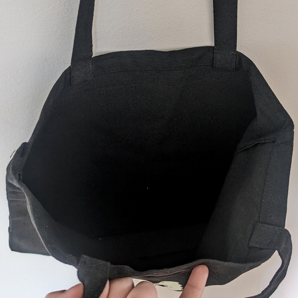 Maria's Pantry Black Canvas Tote Bag Logo with Pasta Shapes🍝 - Picture 4 of 4